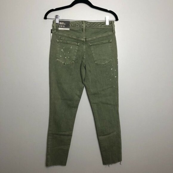 NWT Womens Green White Splatter Paint skinny Jeggings - Picture 2 of 7
